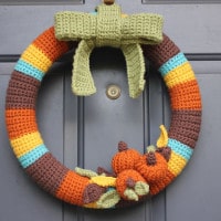 Crocheted Fall Wreath by Repeat Crafter Me