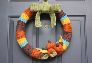 Crocheted Fall Wreath by Repeat Crafter Me