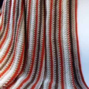 Fall Striped Afghan by CrochetN'Crafts