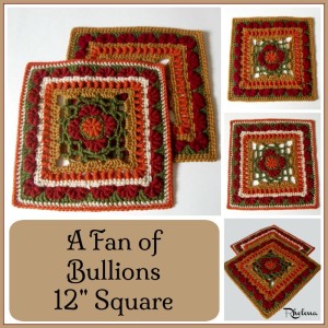 A Fan of Bullions 12" Afghan Square by CrochetN'Crafts