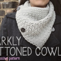 Sparkly Buttoned Cowl by Little Monkeys Crochet