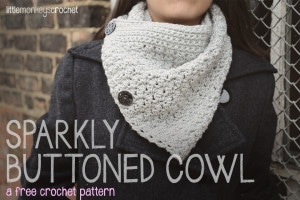 Sparkly Buttoned Cowl by Little Monkeys Crochet