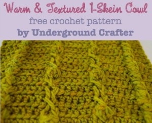 Warm and Textured One Skein Cowl by Underground Crafter