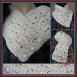 Button Lacy Collar by Designs from Grammy's Heart, with Love