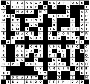 Crochet Crossword #1 ~ Answers