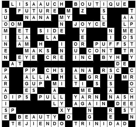 Crochet Crossword #1 ~ Answers