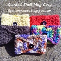 Crochet Slanted Shell Coffee Mug Cozy by EyeLoveKnots