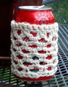 Eco-friendly Crocheted Drink Sleeve/Cozy by Lisa Jelle's Ravelry Store