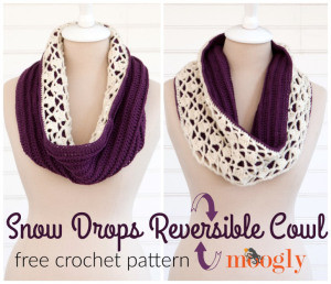 Snowdrops Reversible Cowl by Moogly