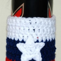 Crochet Red, White and Blue Can Cozy by Crochet Jewel