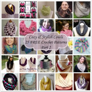 Cozy & Stylish Cowls ~ 25 FREE Crochet Patterns - Part 2.