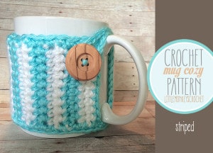 Striped Mug Cozy by Little Monkeys Crochet