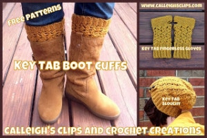 Key Tab Boot Cuffs by Calleigh's Clips & Crochet Creations