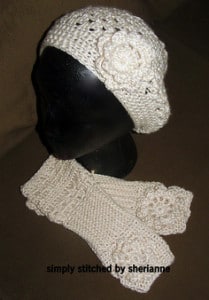 Must Be A Lady Hat and Fingerless Gloves by The Country Willow