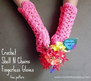 Shell N Chains Fingerless Gloves by Crochet For You