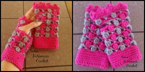 Floating Petals Fingerless Gloves by Diane Hunt for Cre8tion Crochet