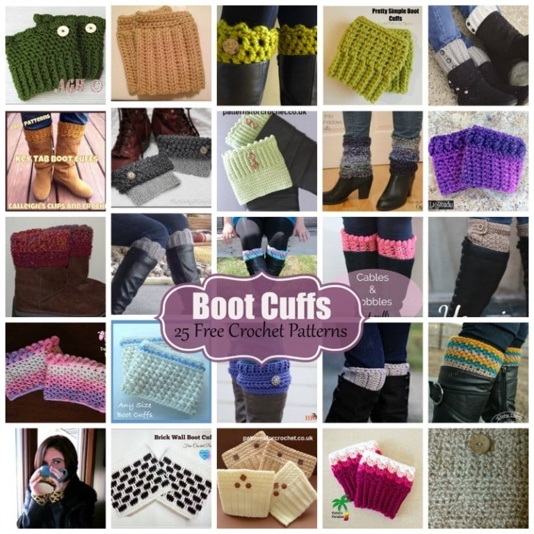 Crochet Boot Cuffs ~ 25 FREE Crochet Patterns