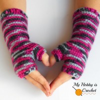 Bella Bricks Fingerless Mitts by My Hobby is Crochet