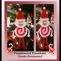 Peppermint Pinwheel Santa Ornament by Crochet Memories