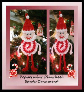 Peppermint Pinwheel Santa Ornament by Crochet Memories