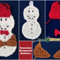 Snowman Ornament with a Bowtie and Fez by Stitches 'N' Scraps