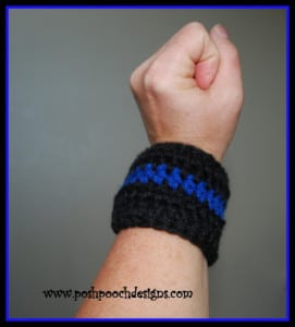 Blue Line Police Flag Bracelet by Posh Pooch Designs