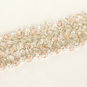 Beaded Wire Crochet Bracelet by Petals to Picots