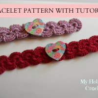 Bracelet with Heart Button by My Hobby is Crochet