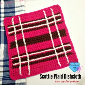 Scottie Plaid Dishcloth by Crochet For You