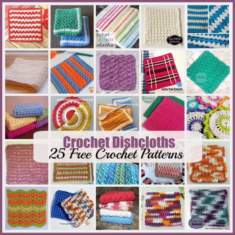 Crochet Dishcloths ~ A Roundup of 25 FREE Crochet Patterns