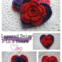 Layered Daisy in a Heart by Cre8tion Crochet