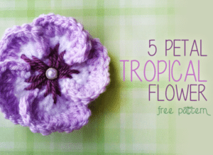 5 Petal Tropical Flower by Little Monkeys Crochet
