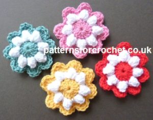 Popcorn Flower Motif by Patterns For Crochet