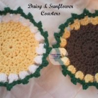 Daisy and Sunflower Coasters by Home Made Hats by Cheryl