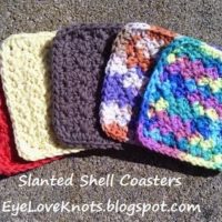 Slanted Shell Coaster by EyeLoveKnots