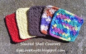 Slanted Shell Coaster by EyeLoveKnots
