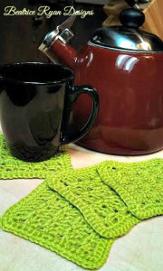 Amazing Grace Summer Crochet Coaster Set by Beatrice Ryan Designs