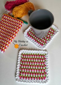 Woven Stitch Coasters by My Hobby is Crochet