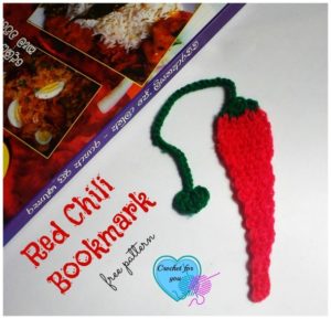 Red Chili Bookmark by Crochet For You