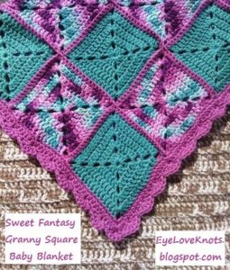 Sweet Fantasy Granny Square Baby Blanket by EyeLoveKnots