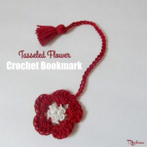 Tasseled Flower Bookmark by CrochetN'Crafts
