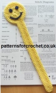 Smiling Bookmark by Patterns For Crochet