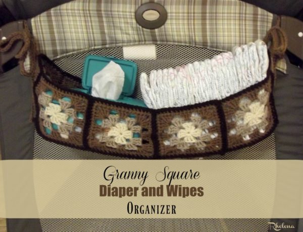 Granny Square Diaper and Wipes Organizer ~ FREE Crochet Pattern