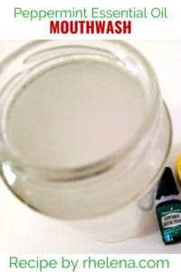 Jar of homemade mouthwash.