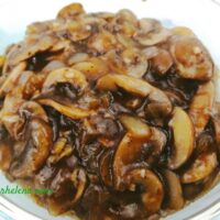 Sauteed mushrooms in a bowl.