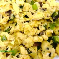 Scrambled Eggs With Peppers and Mushrooms.