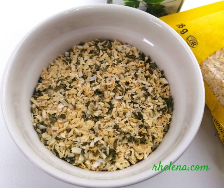 Dry onion soup mix shown in a bowl.