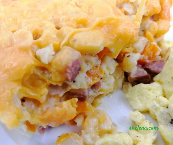 Breakfast Casserole with Hash Browns and Ham
