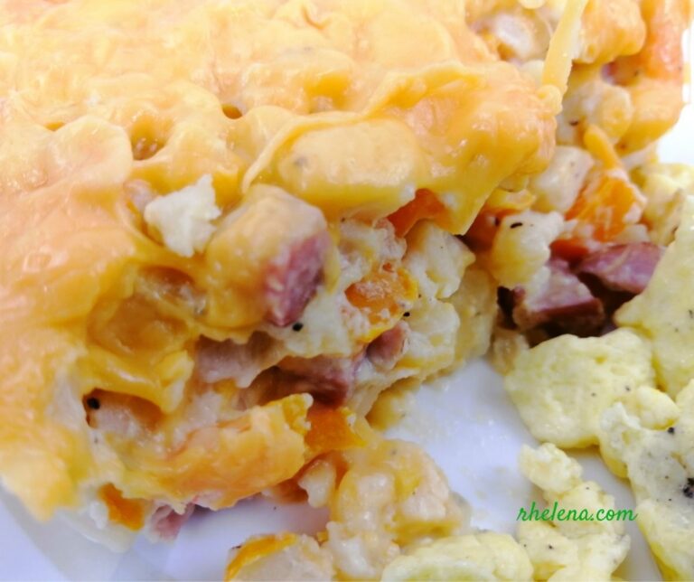 Breakfast Casserole with Hash Browns and Ham