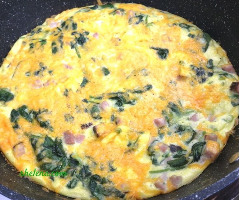 Ham and Egg Frittata with Spinach